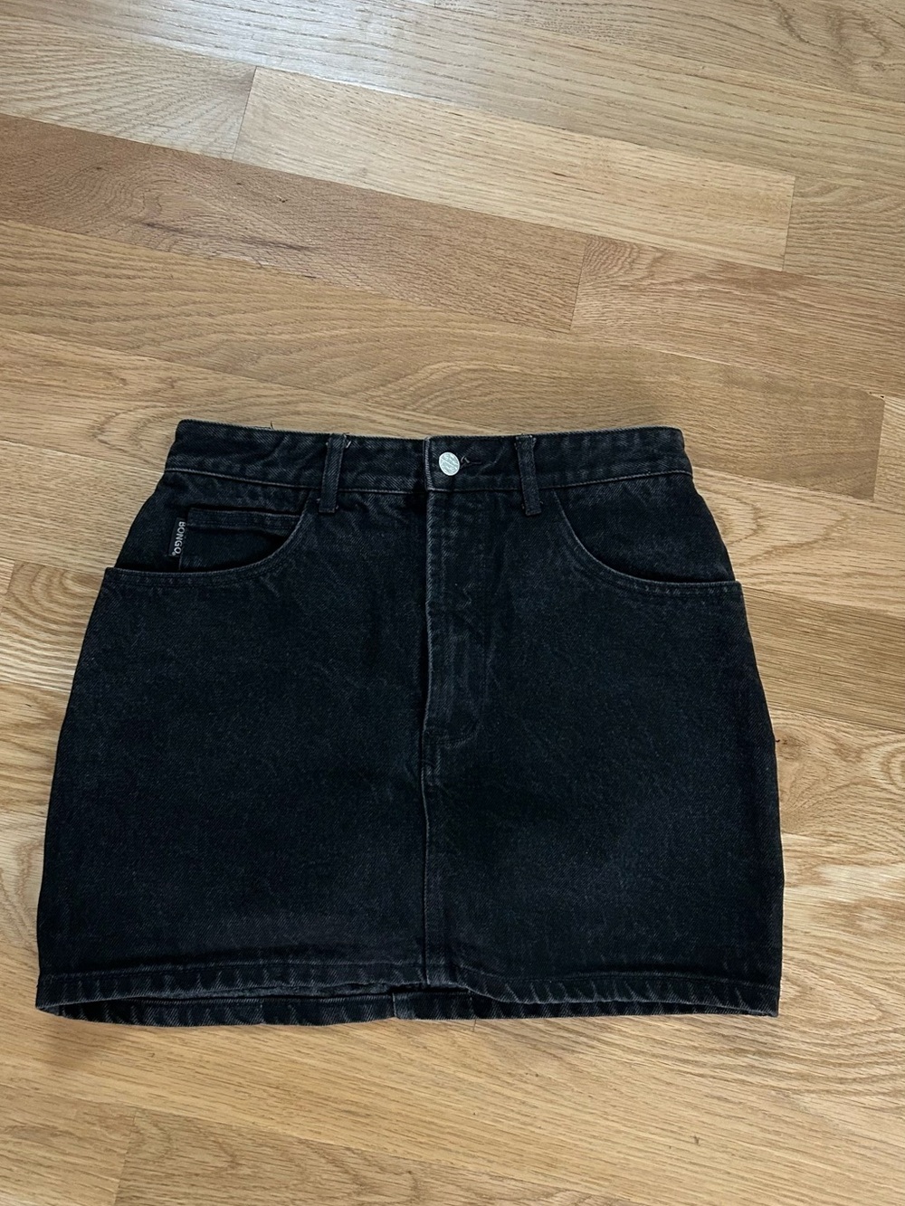 vintage bongo black denim skirt